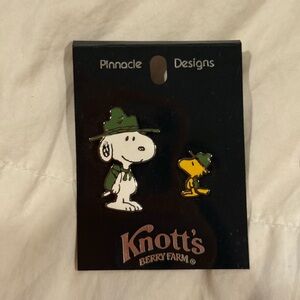 Vintage 2003 Knott’s Berry Farms - Snoopy and Woodstock Enamel Pin Set